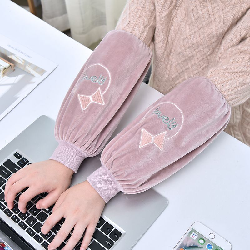 洁优美时尚钻石绒袖套 蝴蝶结款1017细节图