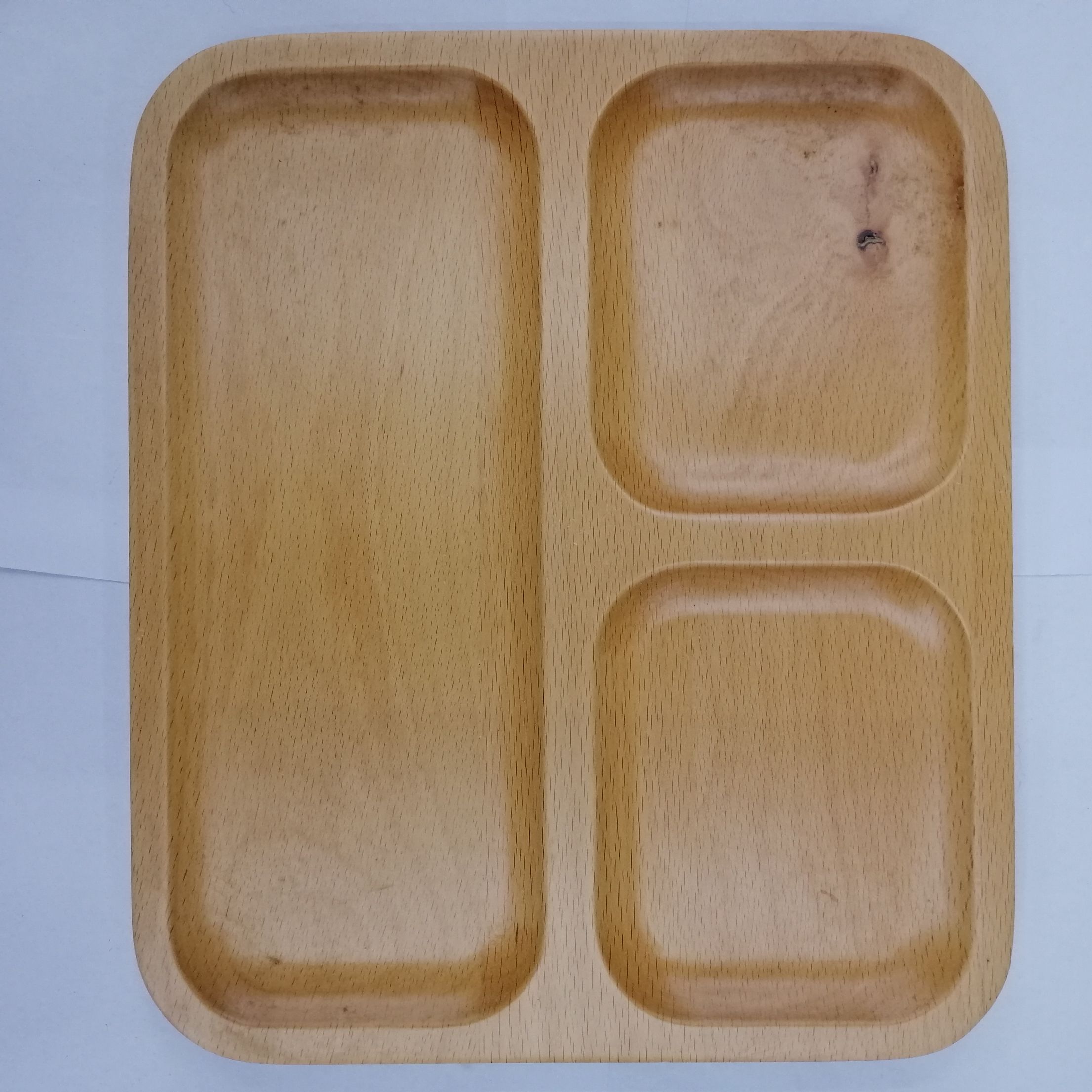 Bamboo three-grid bowl bamboo fruit bowl nut bowl Nordic household environmental friendly