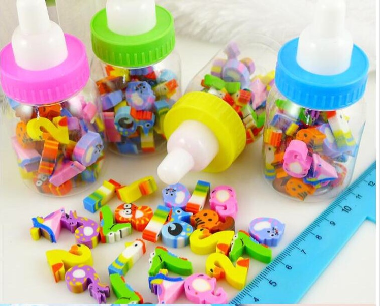 621奶瓶数字奶嘴瓶橡皮擦套装儿童新年礼物创意文具礼品产品图