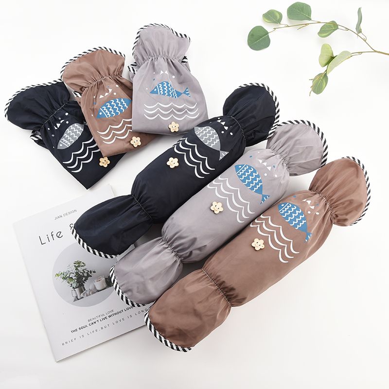 洁优美印花潮流小雏菊防溅油款长款男女通用袖套产品图