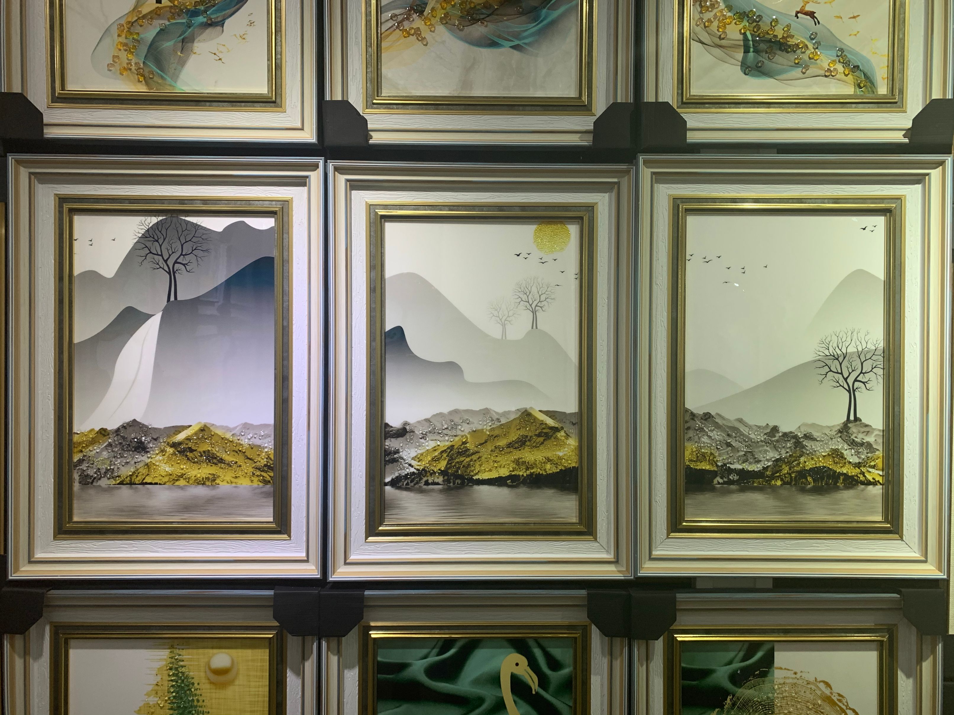 欧式多层框晶瓷晶钻画客厅餐厅装饰画