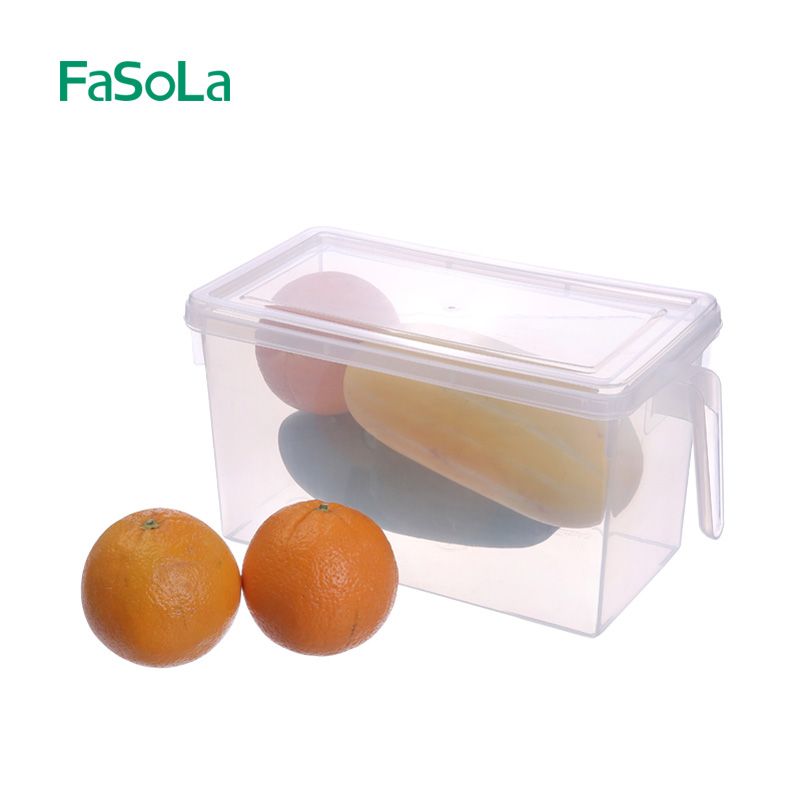 Refrigerator portable food storage box with handle, grain storage box, kitchen plastic food storage box with lid Specification image