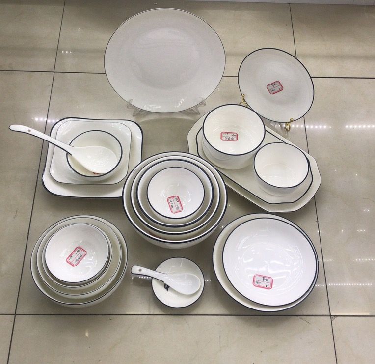 Home/Hotel Black Line Ceramic Dishes Series Specification drawing