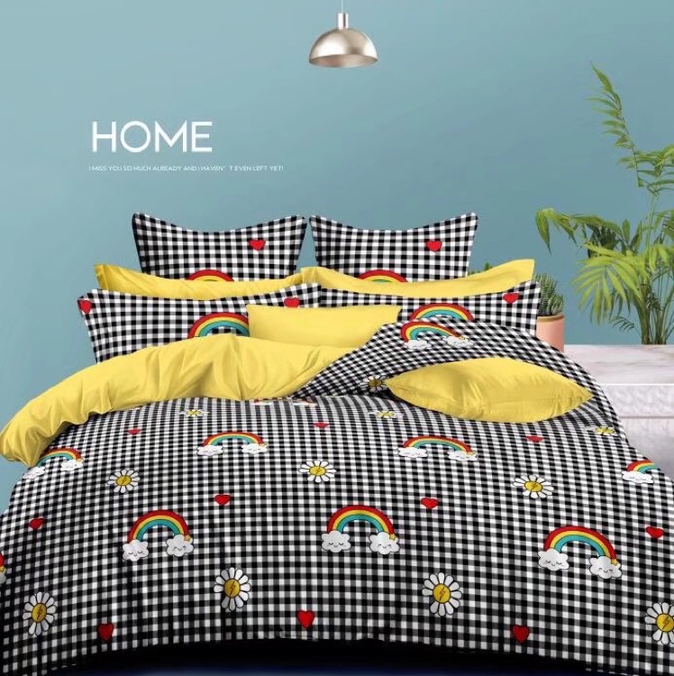 Classic four-piece set of silk and cotton bedding, quilt cover, home textile quilt cover Item Picture