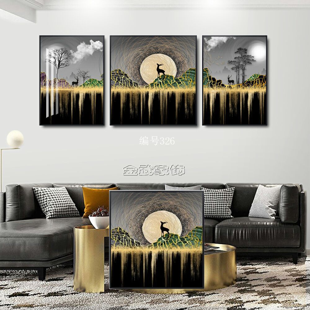 Colorful Stone Porcelain Hot Gold Arts And Crafts Living Room Office Hotel Sofa Background Modern Decorative Mural details Picture