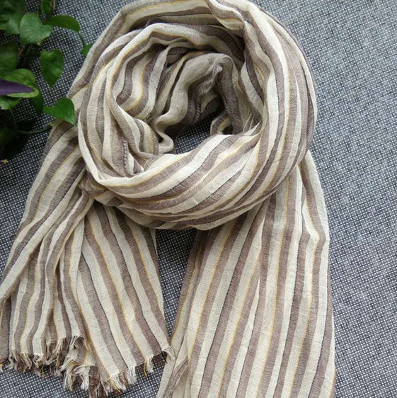2020 Summer New Cotton And Linen Vertical Scarf details Picture