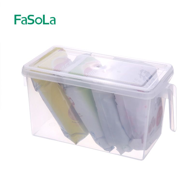 Refrigerator portable food storage box with handle, grain storage box, kitchen plastic food storage box with lid details Picture