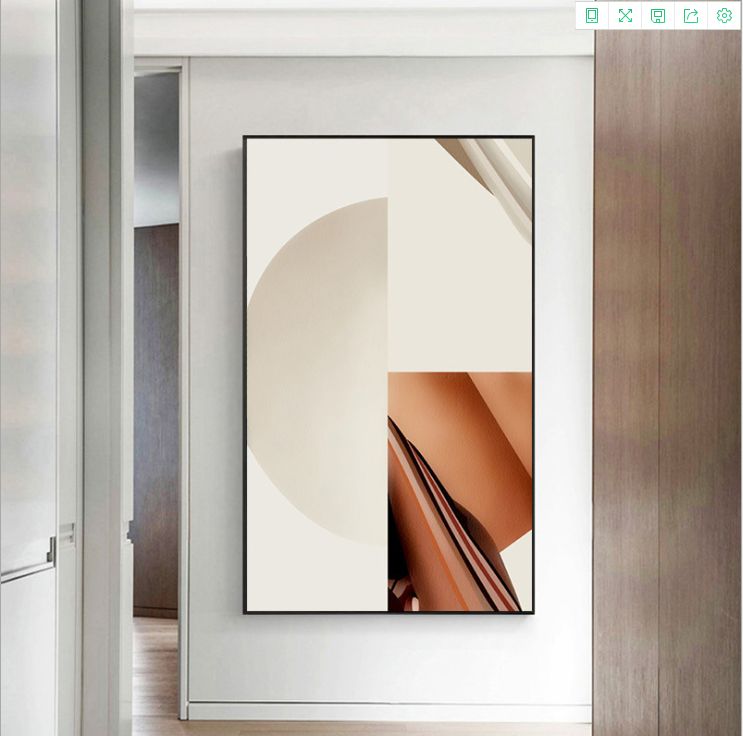 Hong Kong-style light luxury wall paintings, modern and simple living room geometric abstract decorative paintings, large-sized entrance paintings, model room murals detail image 7