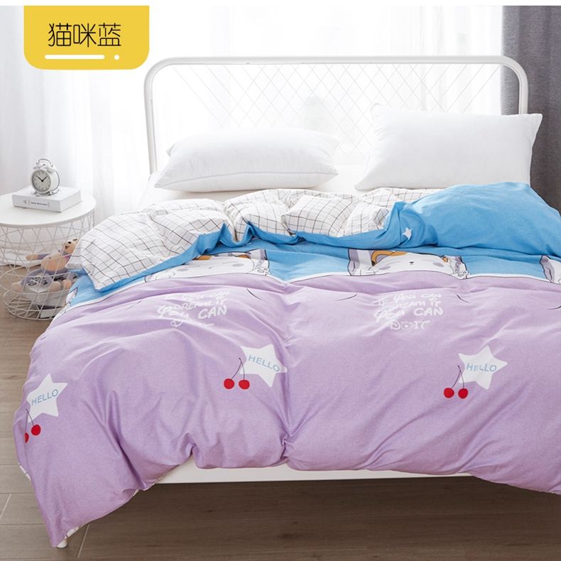 Cartoon cotton quilt cover single piece complete quilt cover fish lion dinosaur monkey cat rice rabbit panda thumbnail