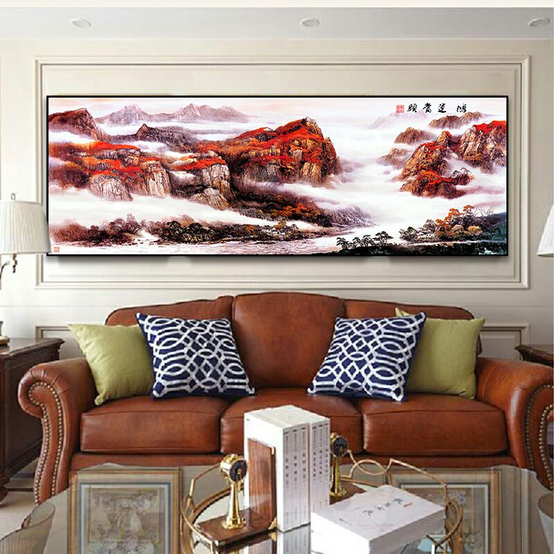 Colorful Porcelain Hot Gold Arts And Crafts Living Room Office Hotel Sofa Background Wall Frameless Decorative Large Painting undefined