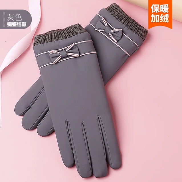 2020 New down cotton gloves for women to keep warm while cycling in winter. Korean version cute touch screen winter cold-proof student gloves for women Specification image