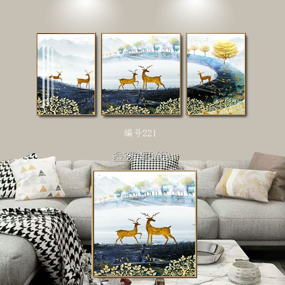 Colorful Stone Porcelain Hot Gold Arts And Crafts Living Room Office Hotel Sofa Background Modern Decorative Mural Application Scenario