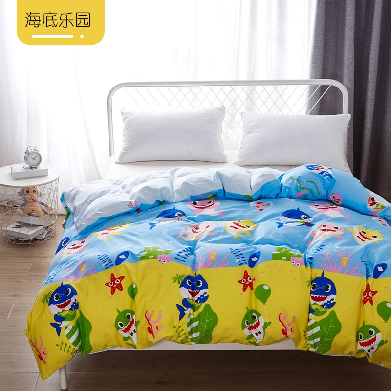 Cartoon cotton quilt cover single piece complete quilt cover fish lion dinosaur monkey cat rice rabbit panda pig pig 7 thumbnail