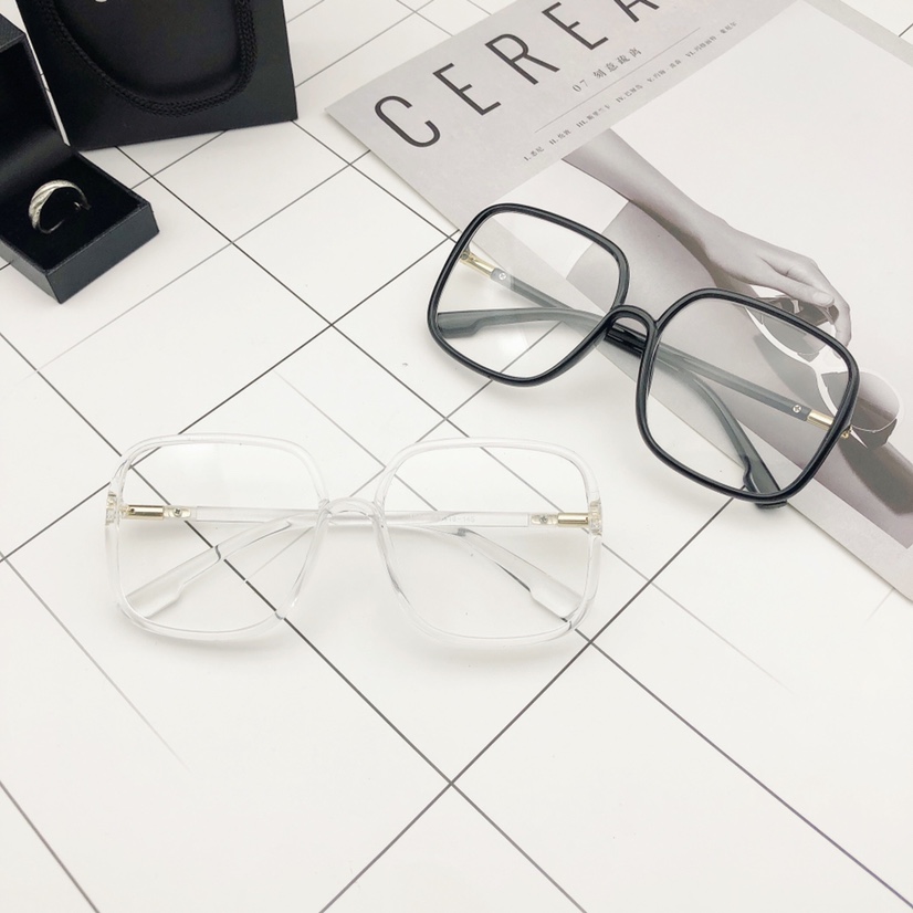 透明框黑框眼镜男女百搭平光镜图