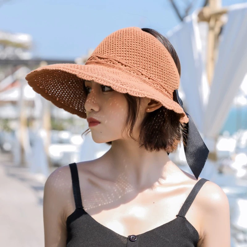帽子女百搭草编沙滩遮阳帽旅游遮脸防晒草帽防紫外线太阳帽卷卷帽