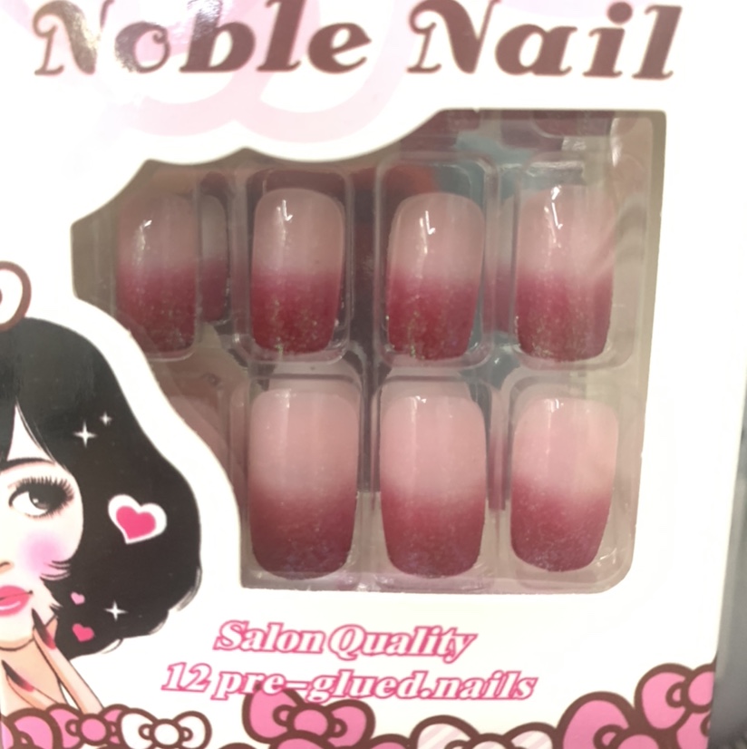 Burgundy graded nails