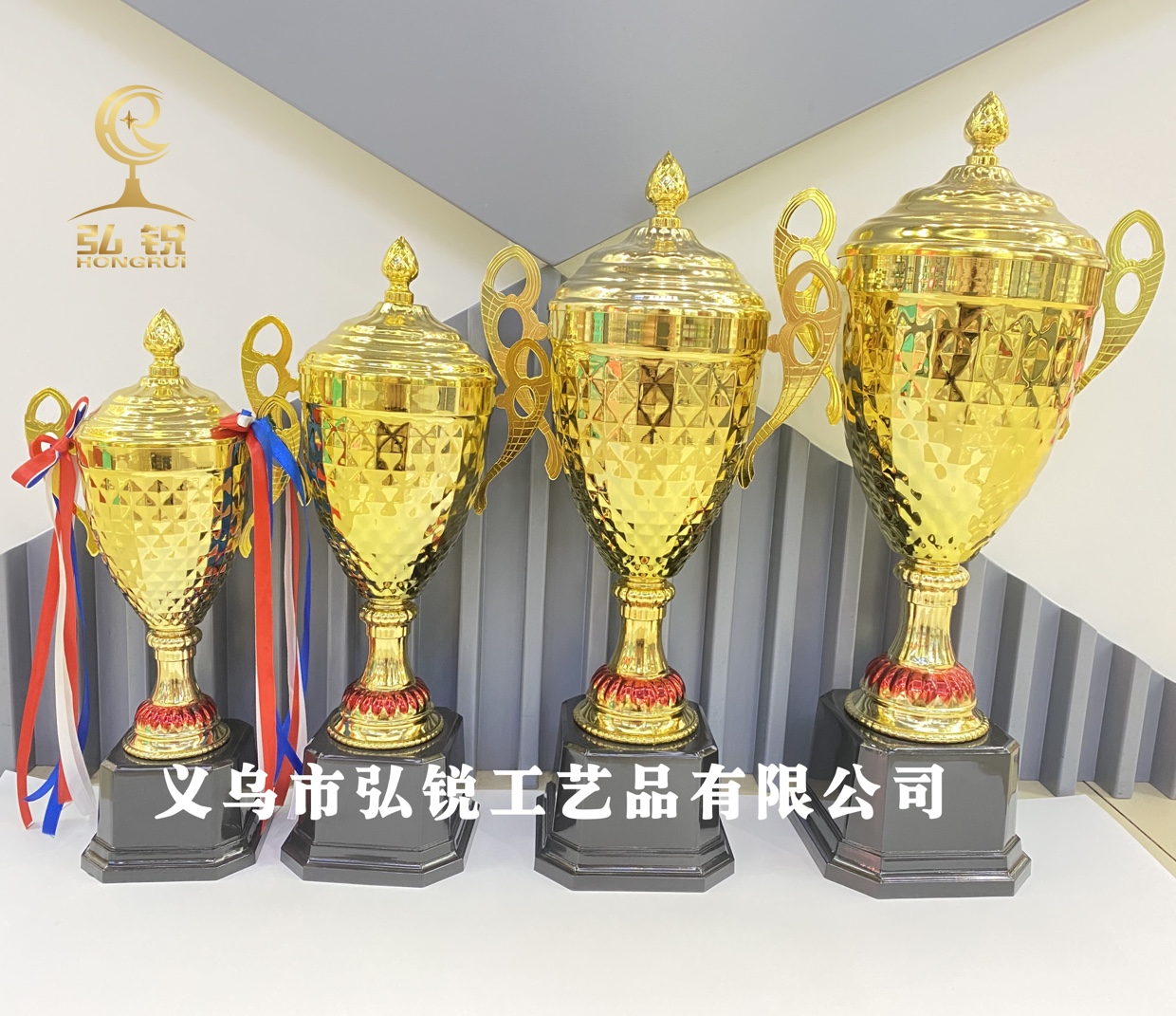 HR3285A metal trophy, new model, 14*44CM, competition trophy, company award ceremony, customizable logo