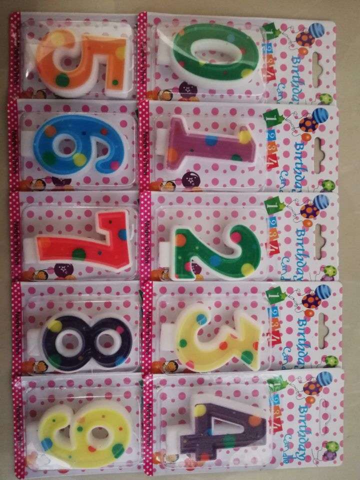 Upscale birthday cakes decorated with colored numbers full figure
