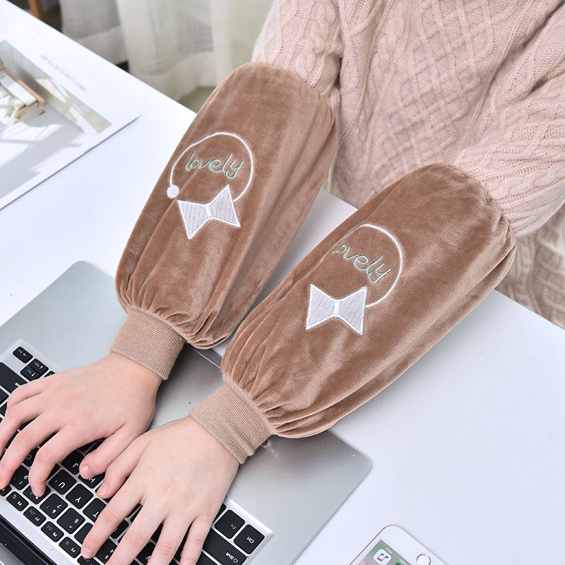 洁优美时尚钻石绒袖套 蝴蝶结款1017产品图