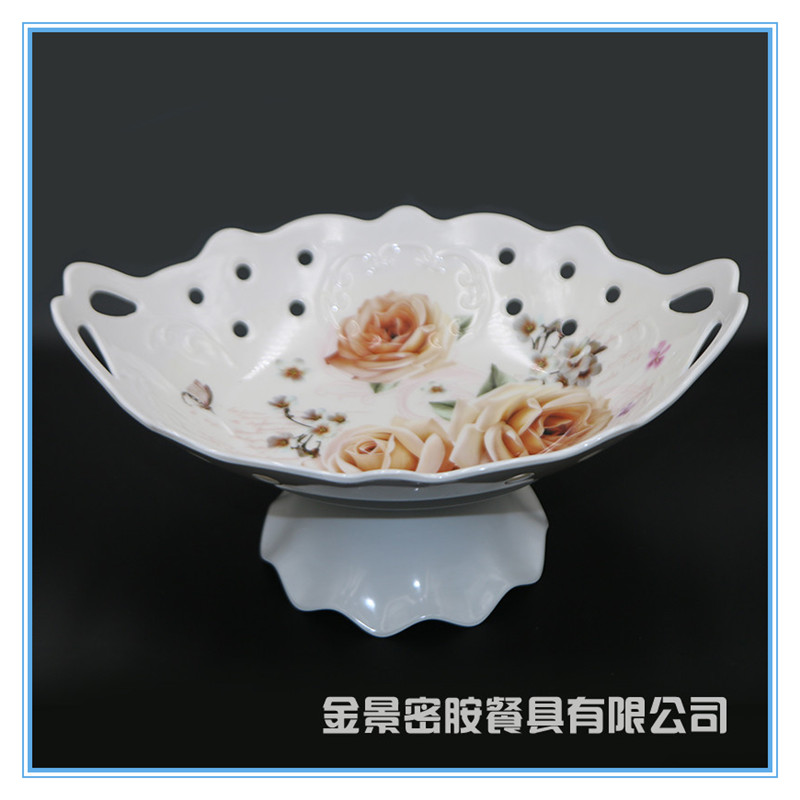 叶子密胺树脂果盘现代客厅创意家用糖果干果水果盘子立体果篮