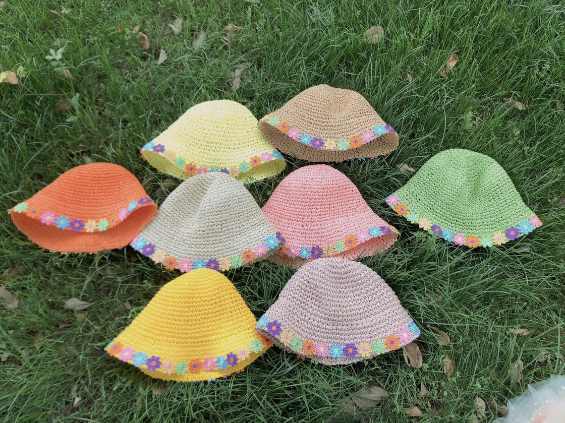Handmade Flat Brim Hat For Children details Picture