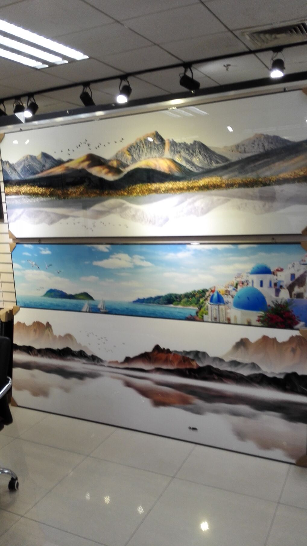 Colorful Porcelain Hot Gold Arts And Crafts Living Room Office Hotel Sofa Background Wall Frameless Decorative Large Painting Application Scenario