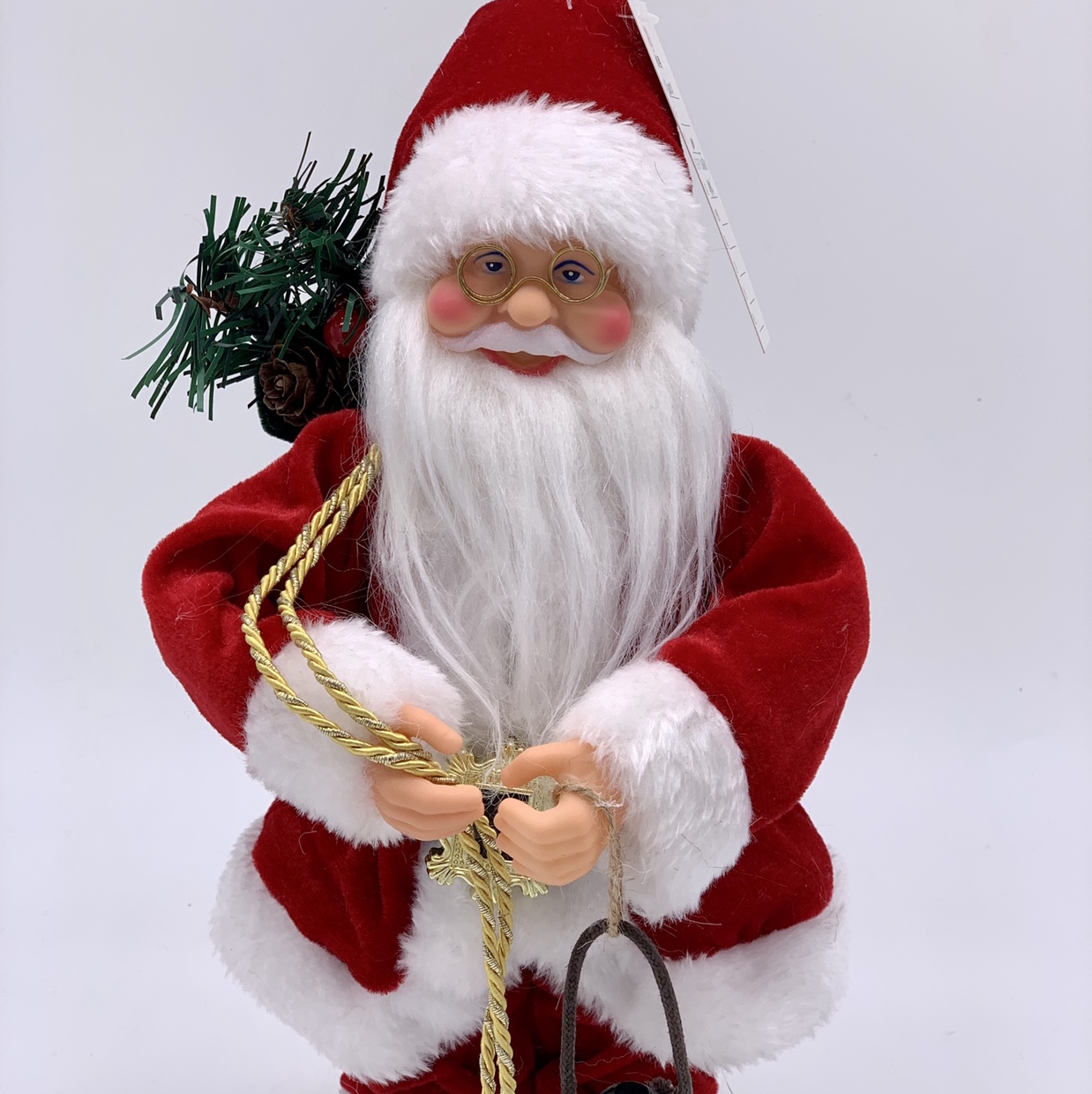 30 cm red Plush Knapsack palace Lamp electric Santa Claus thumbnail