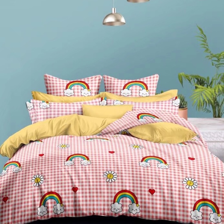 Classic four-piece set of silk and cotton bedding, quilt cover, home textile quilt cover undefined