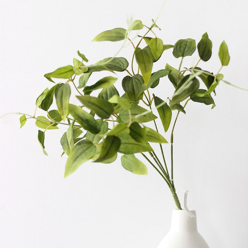 Artificial flower home accessories: 5-branch acacia leaf flower arrangement, Yiwu artificial flower wholesale LF073 Acacia leaf bouquet pic 1