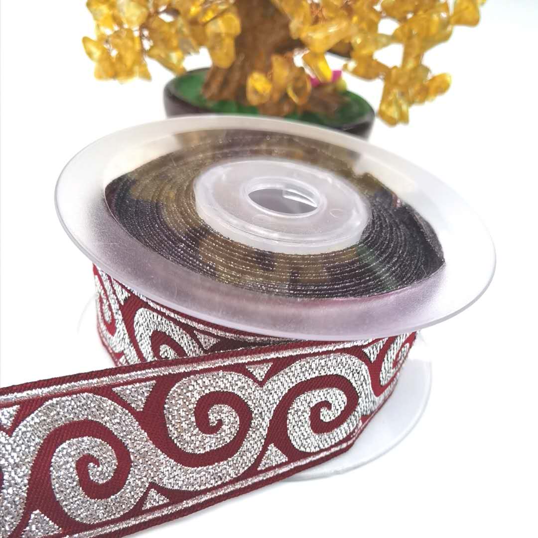 Polyester Trademark Ribbon Jacquard Ribbon 3.3 Cm Off-The-Shelf Custom Accessories Ribbon