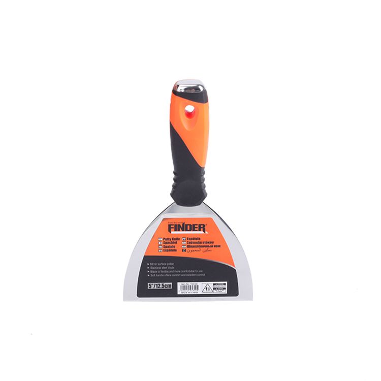 I Scraper tool, stainless steel putty knife with black plastic handle, 5 inch Wall Scraper