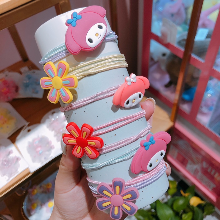Modern girl ins style cute cartoon flower baby children's rubber band mix wholesale 100 batches thumbnail