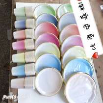 Birthday paper cup plate set