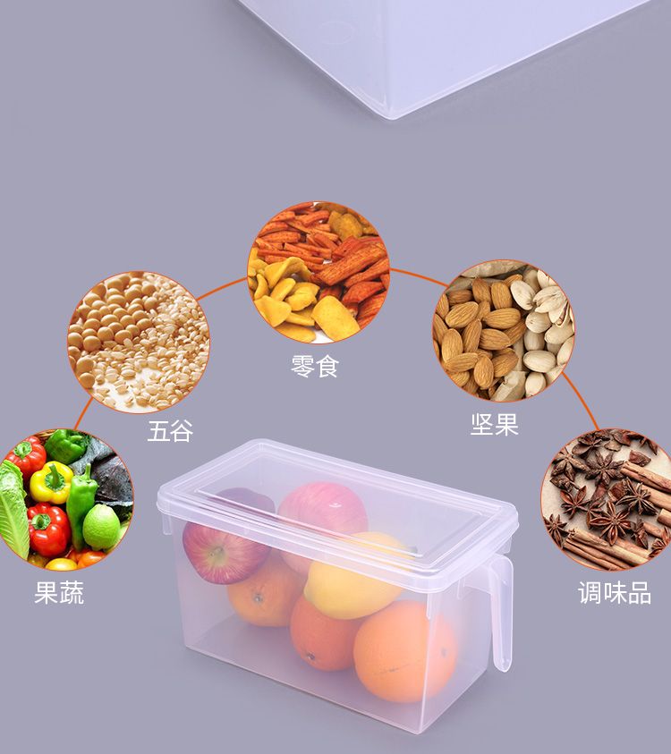 冰箱手提保鲜盒带把手杂粮储物盒厨房带盖子塑料食品收纳盒详情图10