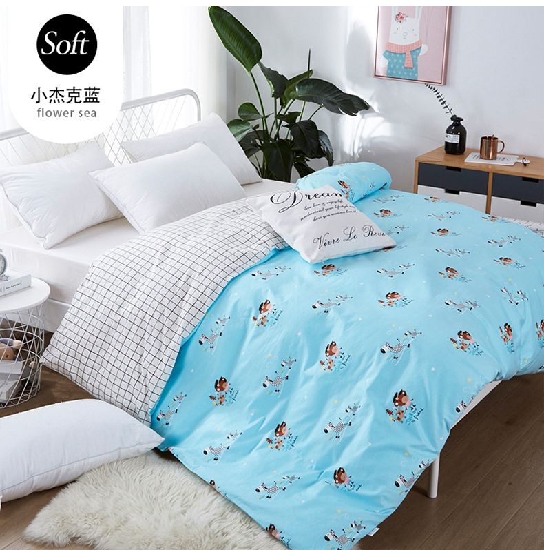 Cotton Cotton Children's Cartoon Pattern Single Bed Cover Mat Cover Mattress Set 5