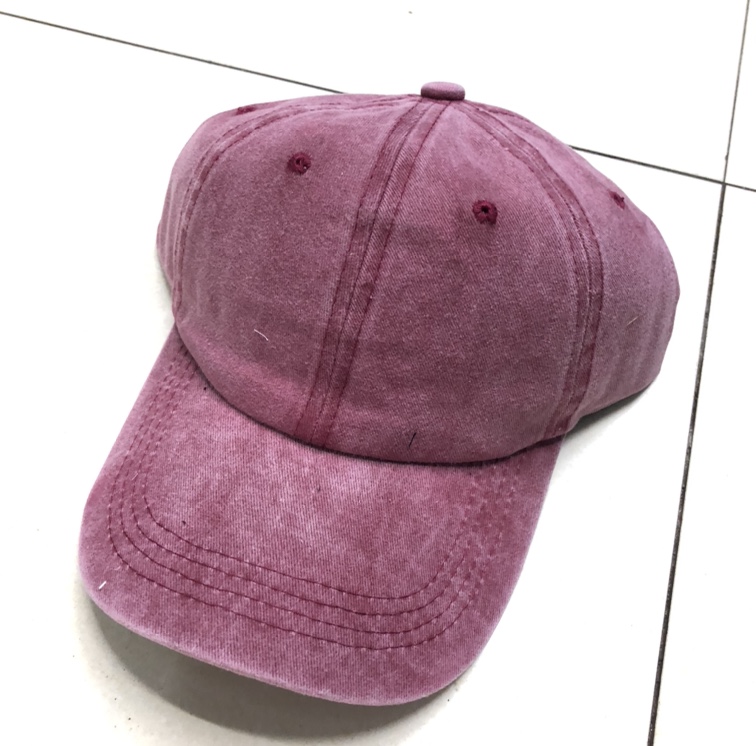 Plain Wash Hat Wine Red