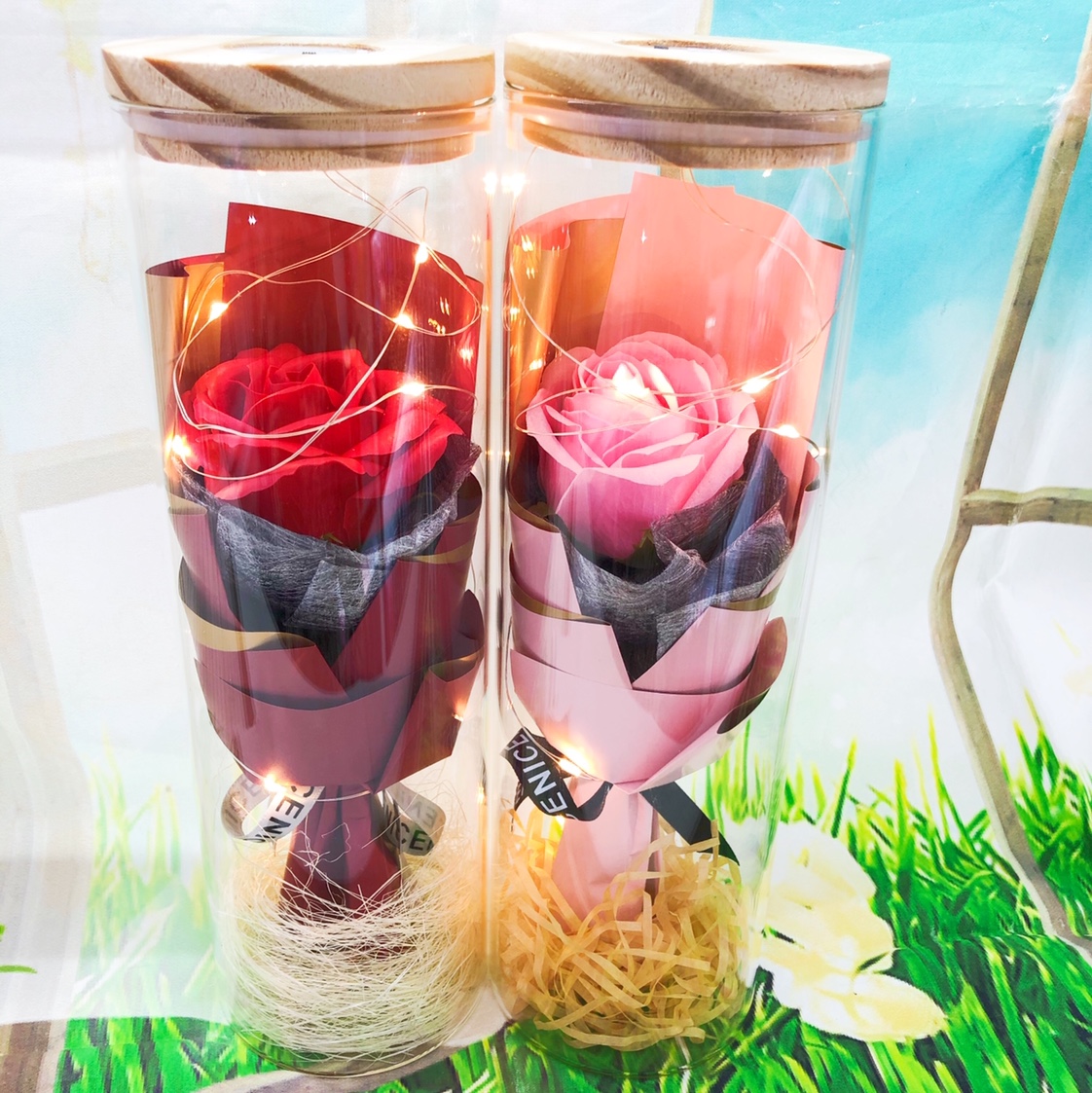 单枝玫瑰玻璃摆件礼品：8025单枝玫瑰图