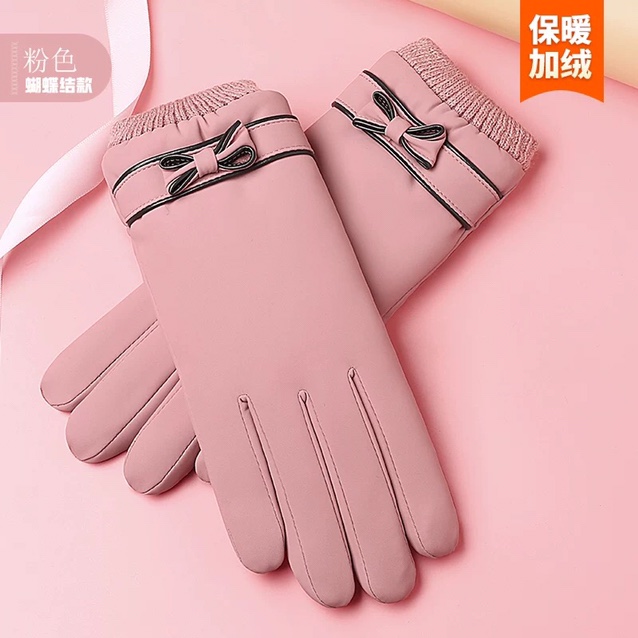 2020 New down cotton gloves for women to keep warm while cycling in winter. Korean version cute touch screen winter cold-proof student gloves for women Item Picture