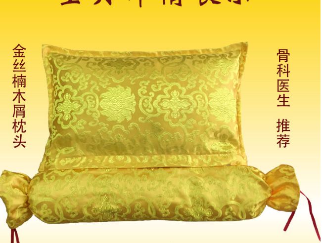 Golden Thread Nanmu cervical pillow Repair Cervical neck pillow, small-leaf nanmu wood shavings health pillow, single cylindrical pillow detail image 3
