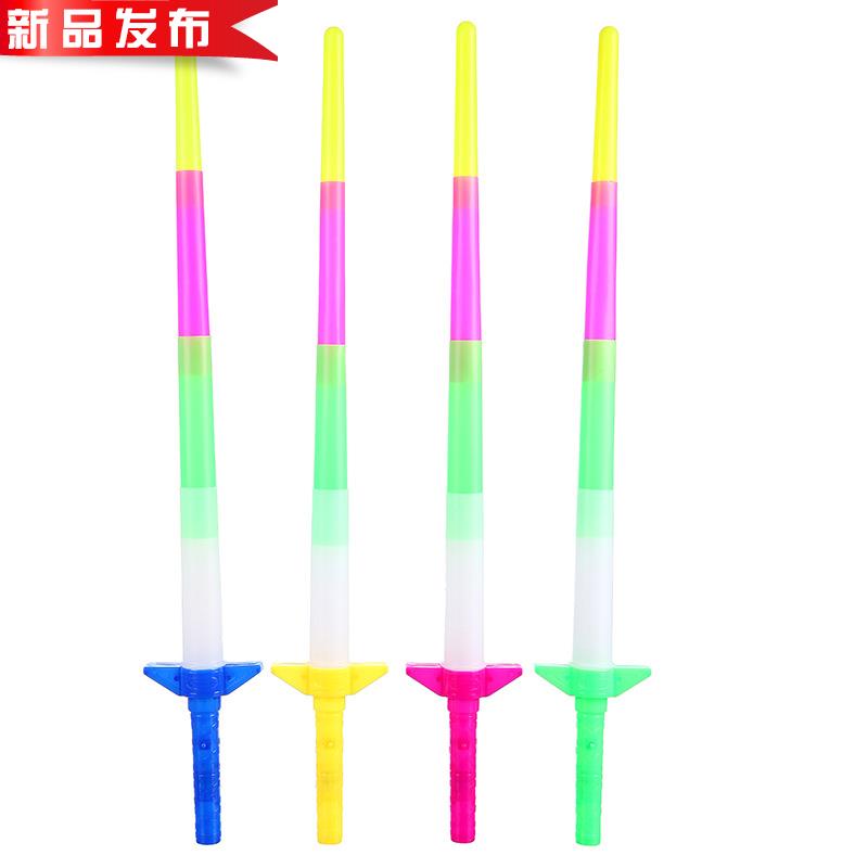 Street stall supplies: Four-section telescopic sticks, flashing fairy magic wands, cheering props, children's glowing toys, swords and knives