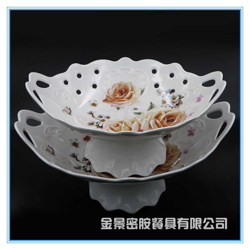 叶子密胺树脂果盘现代客厅创意家用糖果干果水果盘子立体果篮细节图