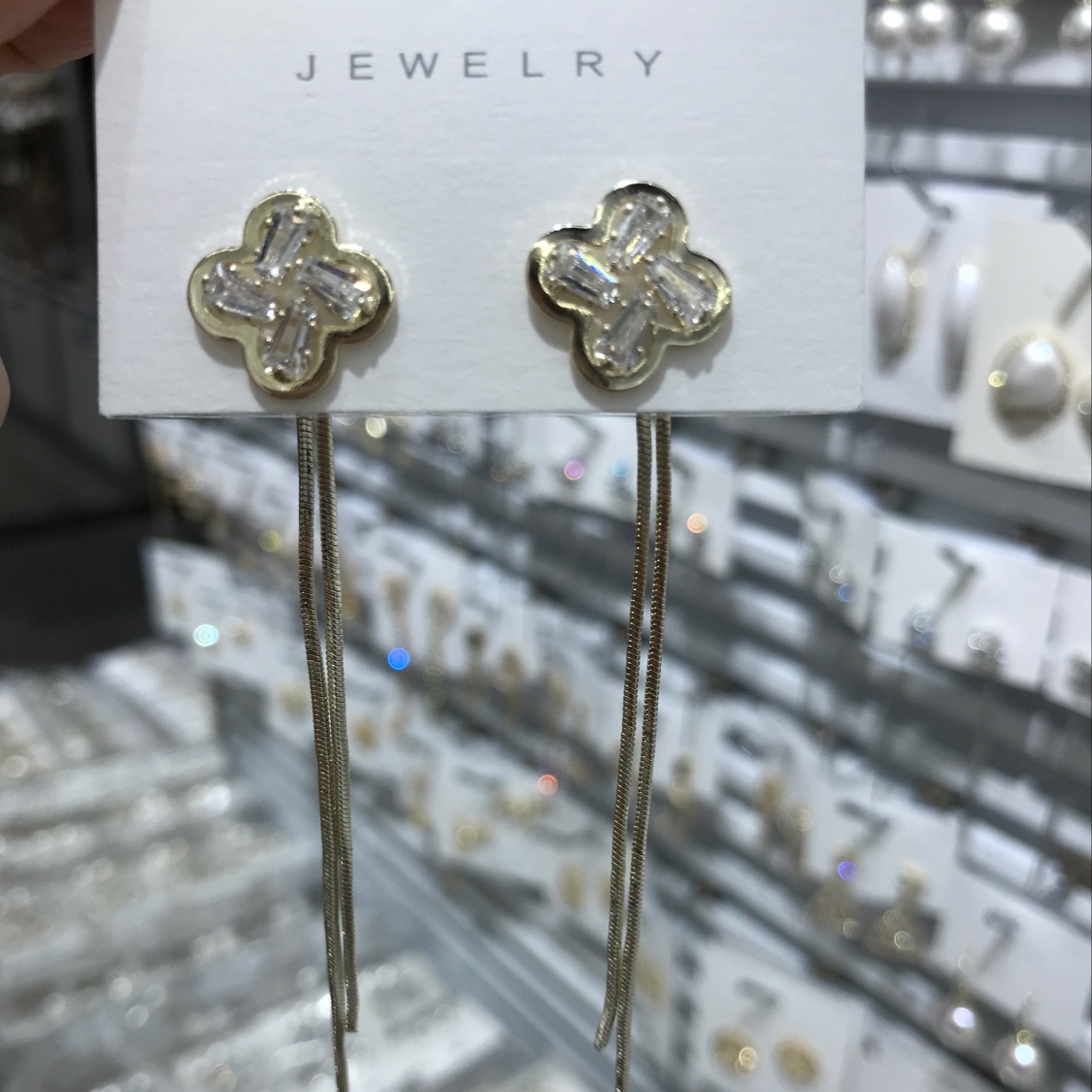 Lucky Four-leaf clover Silver Needle stud earrings
