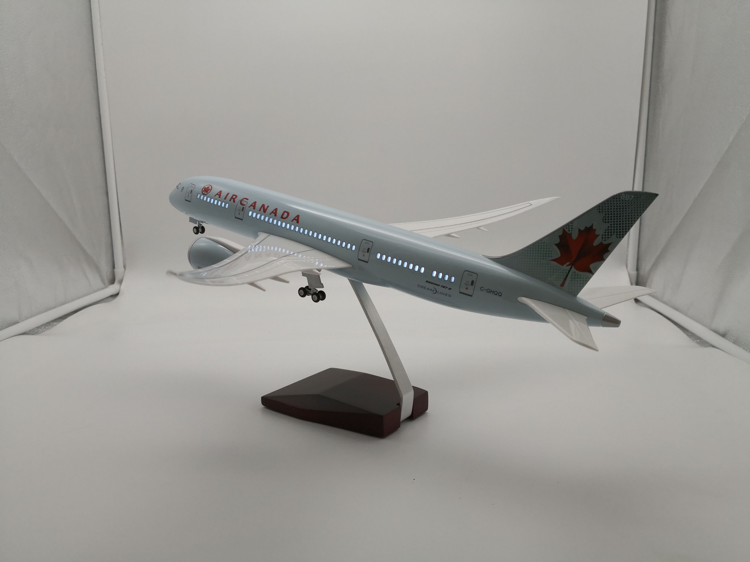 飞机模型（加拿大航空绿B787 LED声控飞机模型）合成树脂飞机模型详情图5