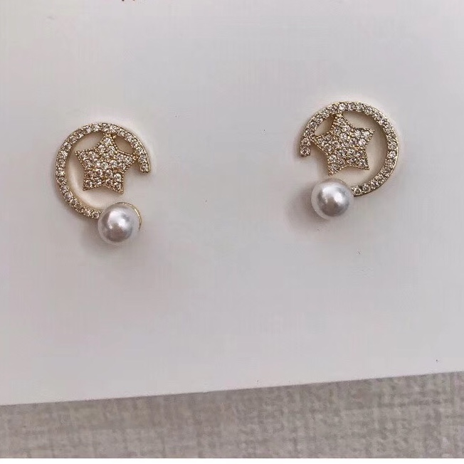 Zircon earrings with stars and moons thumbnail