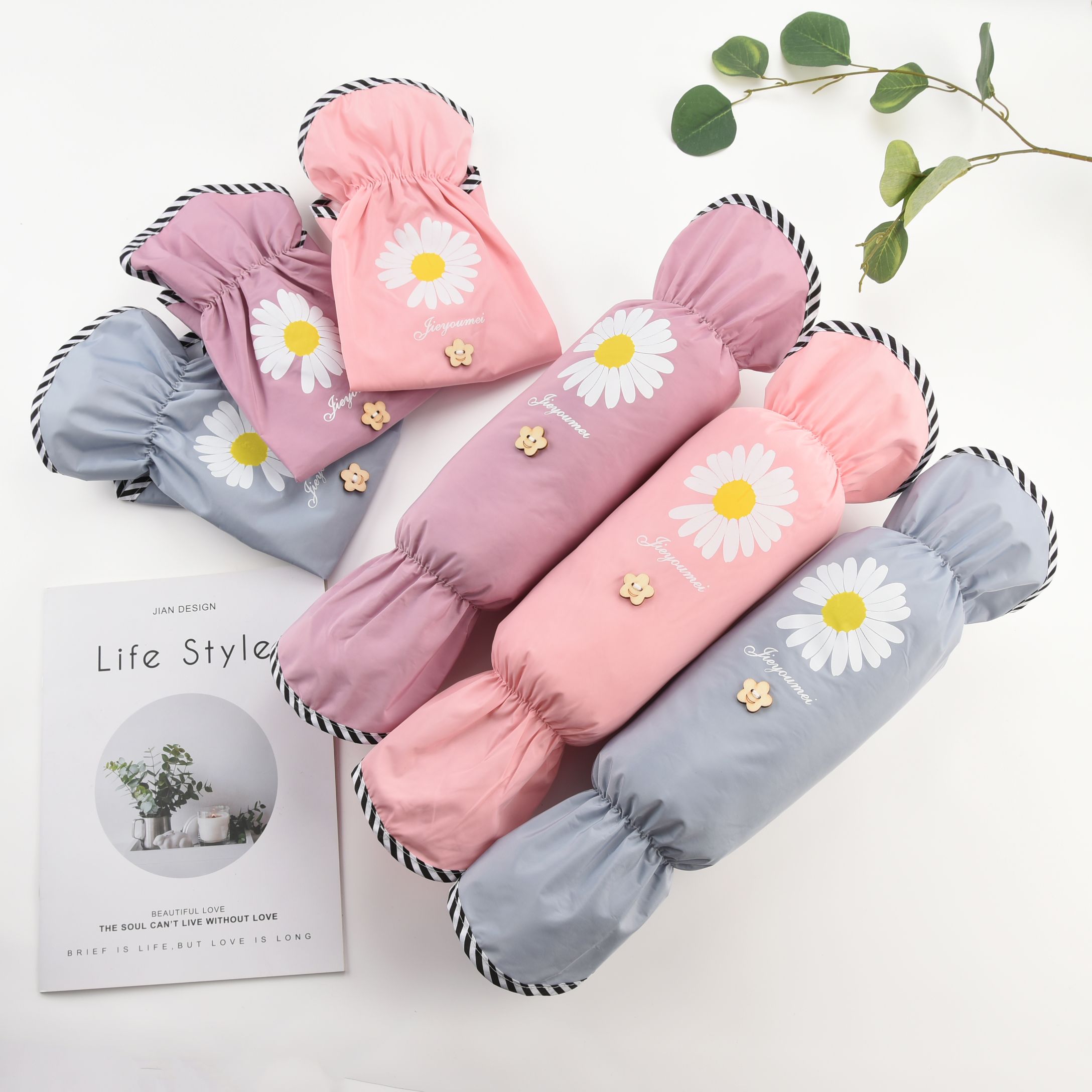 洁优美印花潮流小雏菊防溅油款长款男女通用袖套