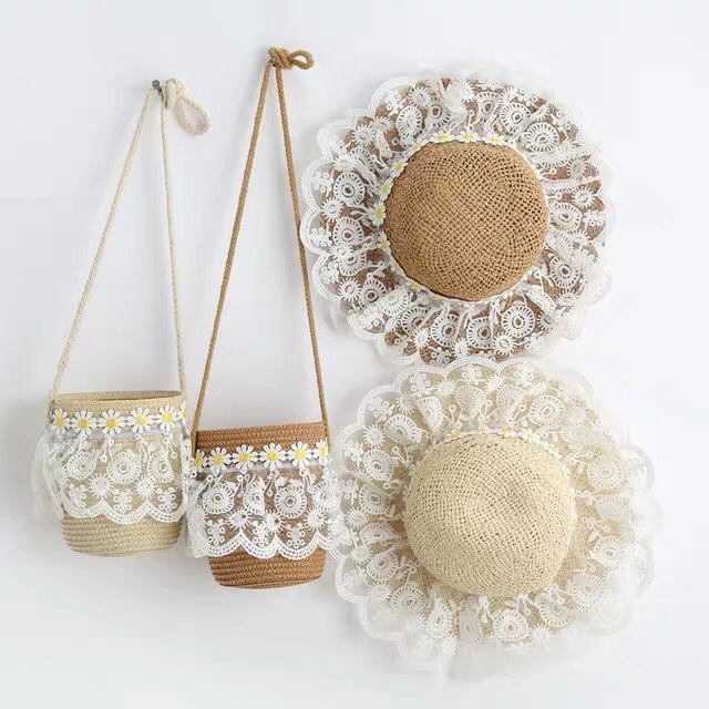 Lace Straw Hat For Children