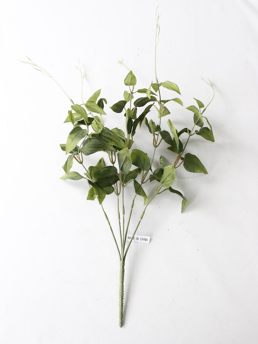 Artificial flower home accessories: 5-branch acacia leaf flower arrangement, Yiwu artificial flower wholesale LF073 Acacia leaf bouquet Specification image
