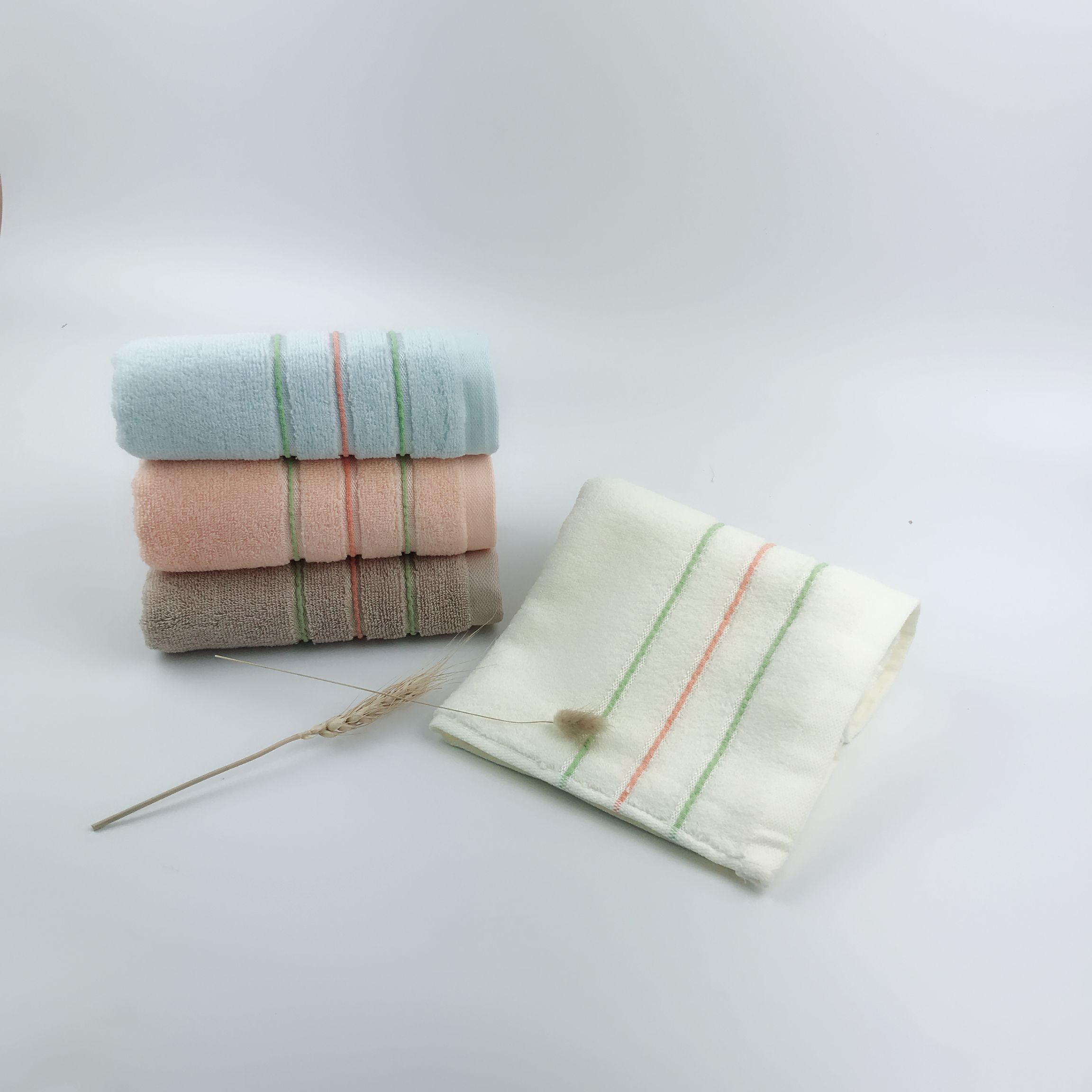 Shen Duo pure cotton simple three - color satin towel thumbnail