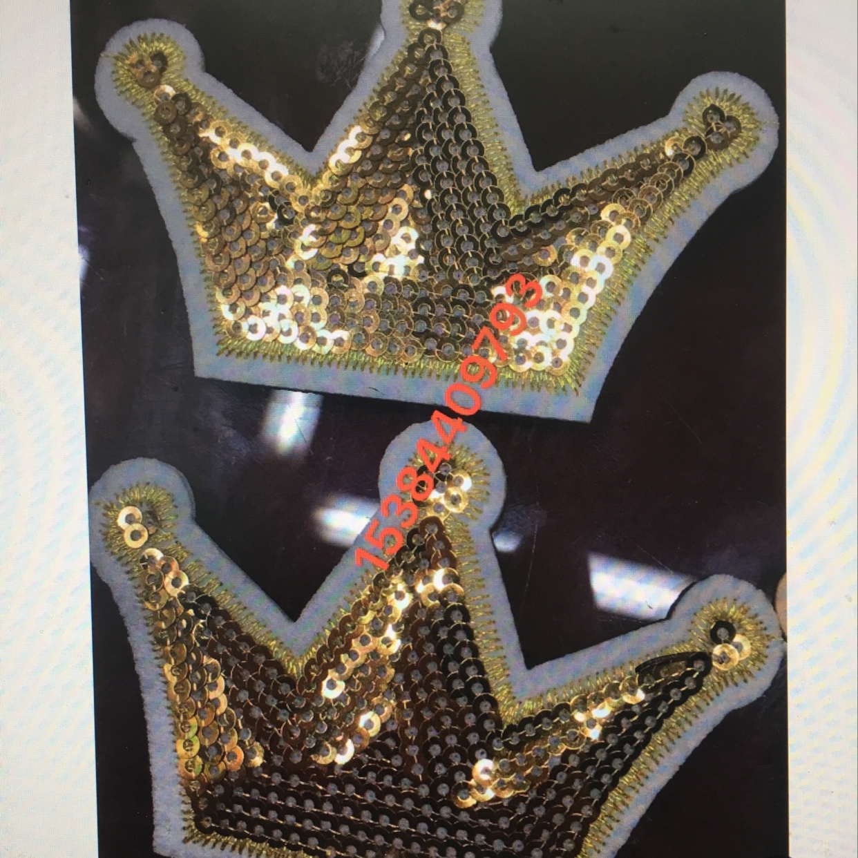 Spot Small Love Embroidery Patch Dyi Clothing Accessories Crown Embroidery Stamp Computer Embroidery Patch Specification drawing