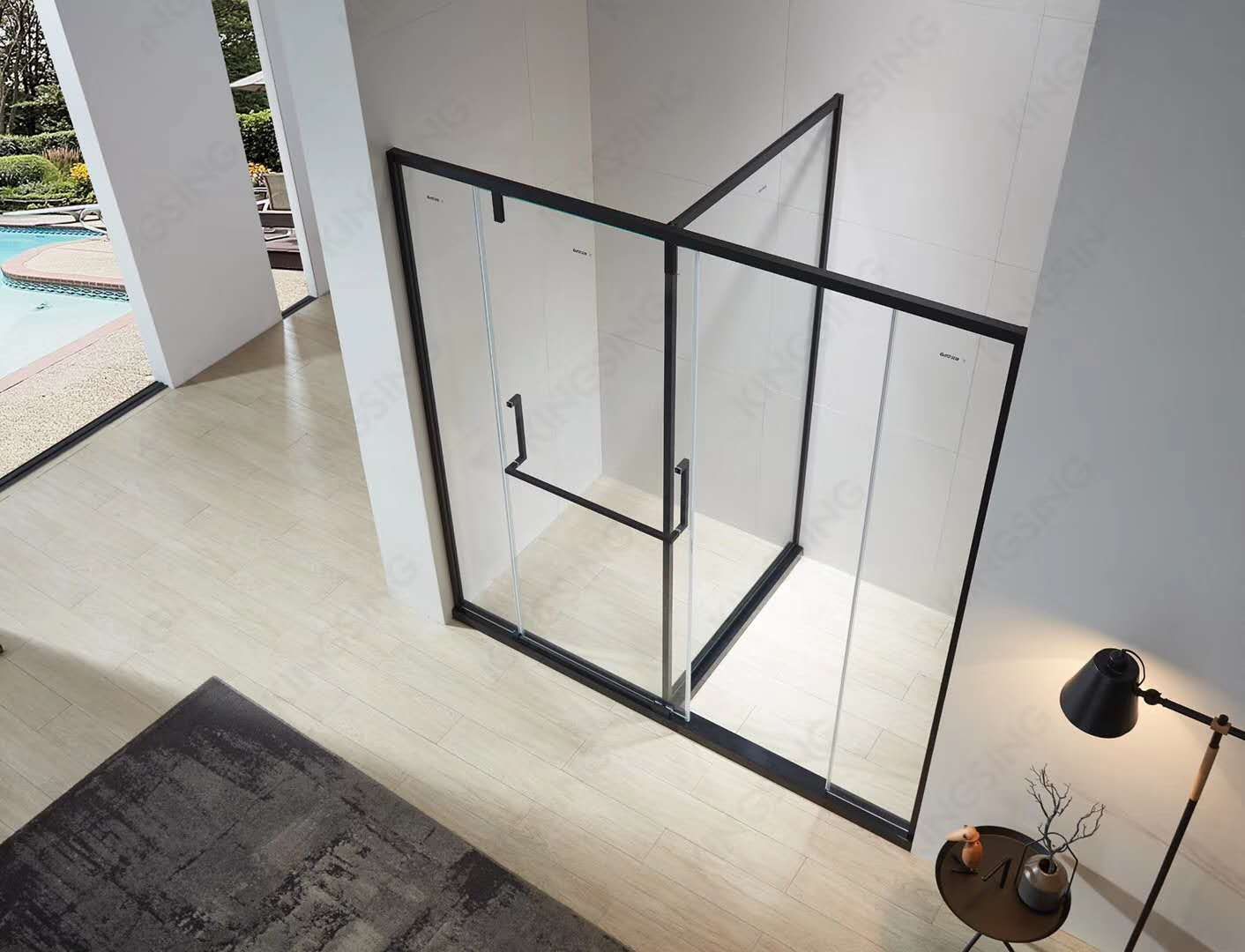 Better Super White Crystal Glass Shower Enclosure, a best-selling model of the 03 series with two uses for one door undefined